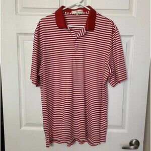 Fairway & Greene F&G Men’s Large Red White Striped Polo Shirt Golf